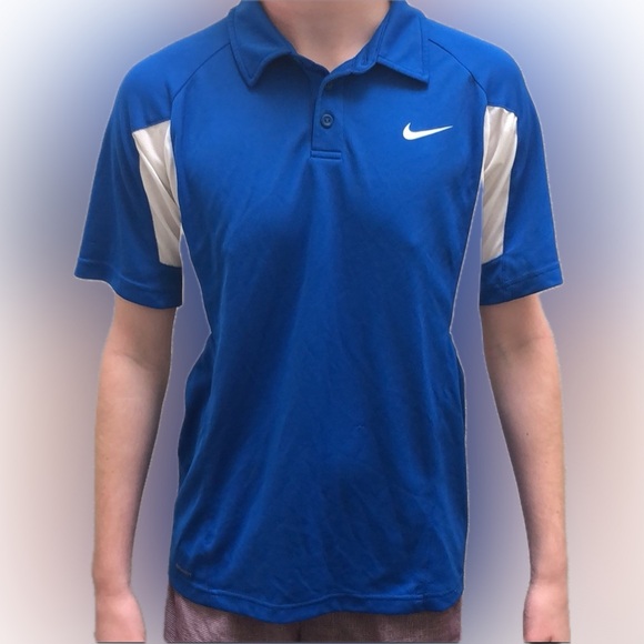 Nike | Men's dri fit polo blue and white size XL - Picture 1 of 9